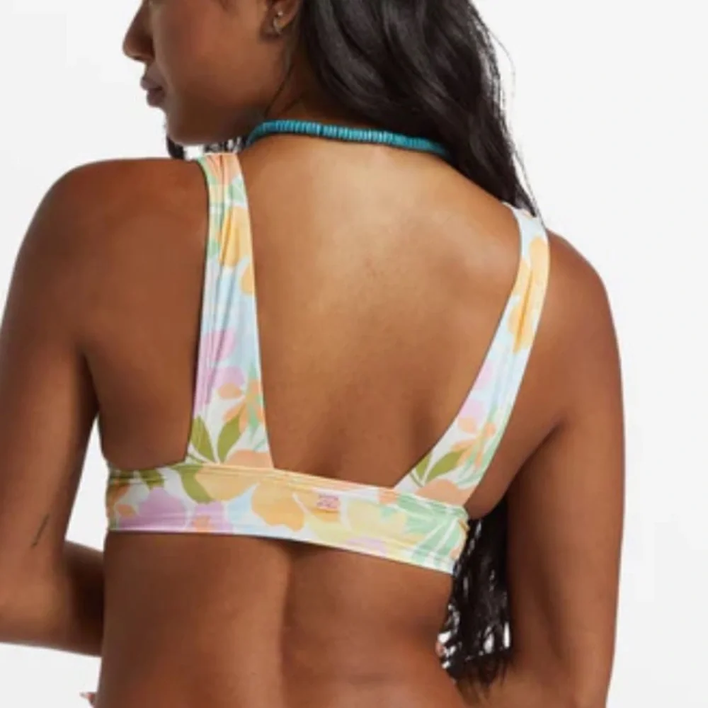 Billabong Sweet Aloha Remi Plunge Floral Bikini Swim Top Large - Picture 2 of 12